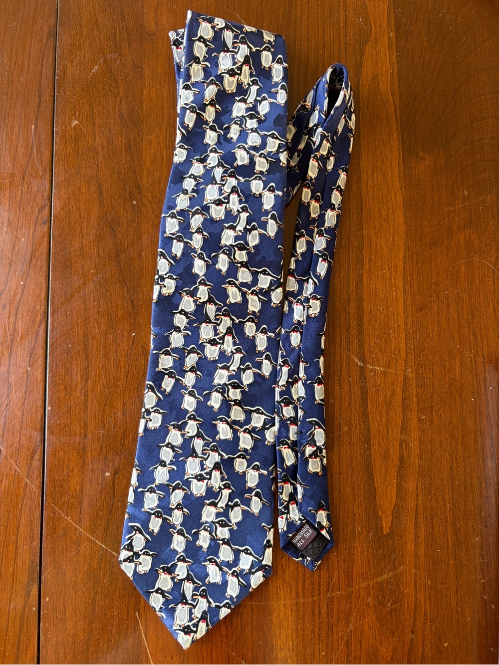 100% Silk BMW Men’s neck tie- penguin print